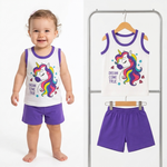 Cotton Jersey Sando & Short - Unicorn