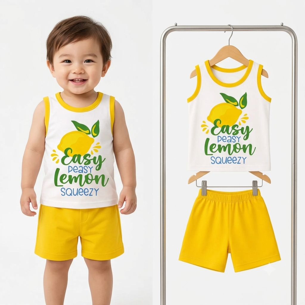 Cotton Jersey Sando & Short - Easy Peasy