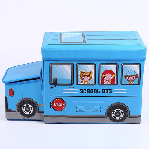 School Bus - Toy Box - Blue