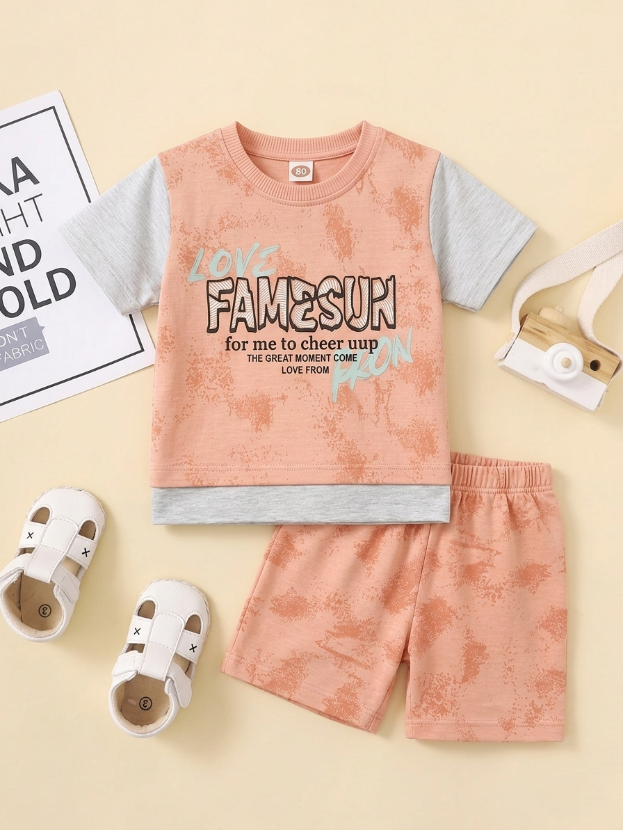 T-Shirt & Nicker - Peach