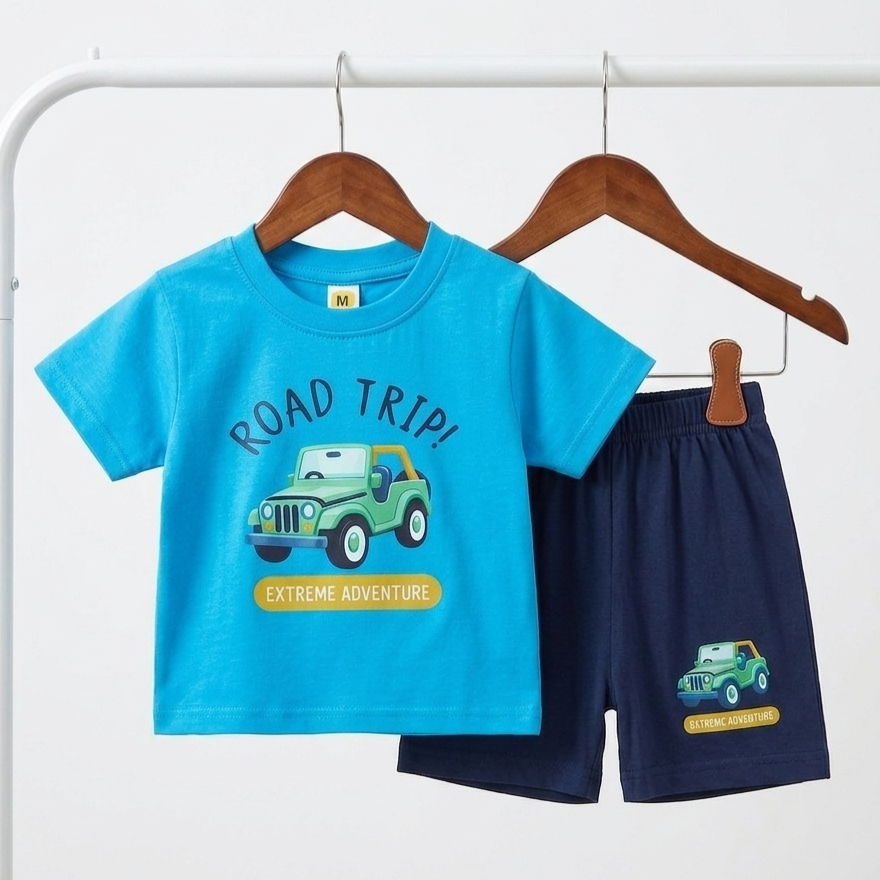 T-Shirt & Nicker - Road Trip - Blue