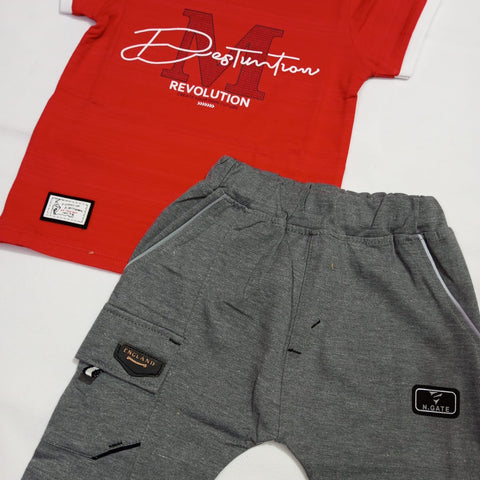 SB - T.Shirt & Short - Red - TS2408