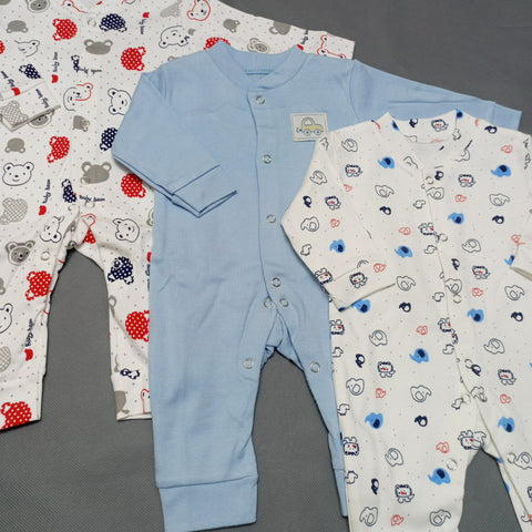 SB - Pack of 3 Sleep Suits - Blue Bears