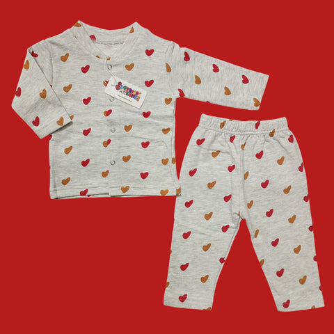 SB - Winter Night Suits - Gray Hearts