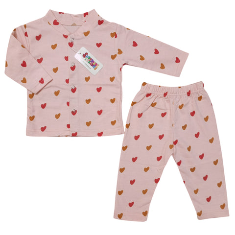 SB - Winter Night Suits - Pink Hearts