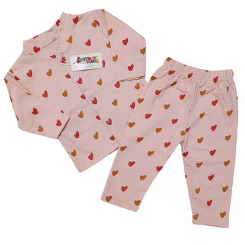 SB - Winter Night Suits - Pink Hearts