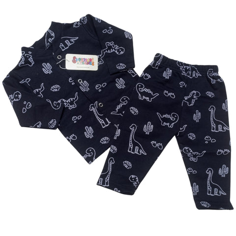 SB - Winter Night Suits - Navy Blue Animals