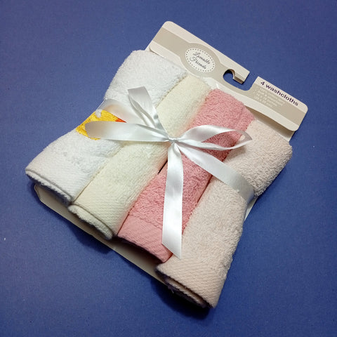 Pack of 4 Baby Face Towels - Pink