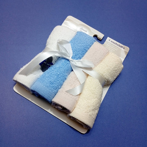 Pack of 4 Baby Face Towels - Blue