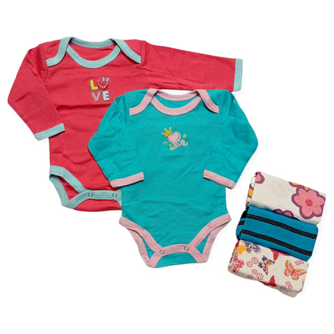 Pack of 5 Long Sleeve Bodysuits - 2503