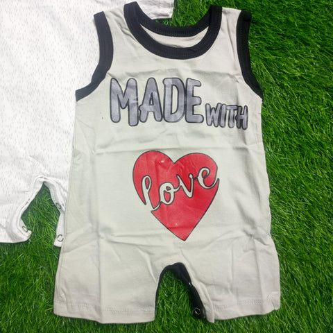 Pack of 3 Short Leg Romper - Love