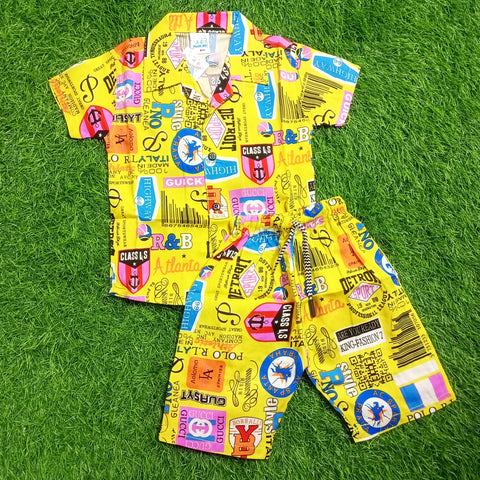 Kids Short & Shirt - Yellow - Design