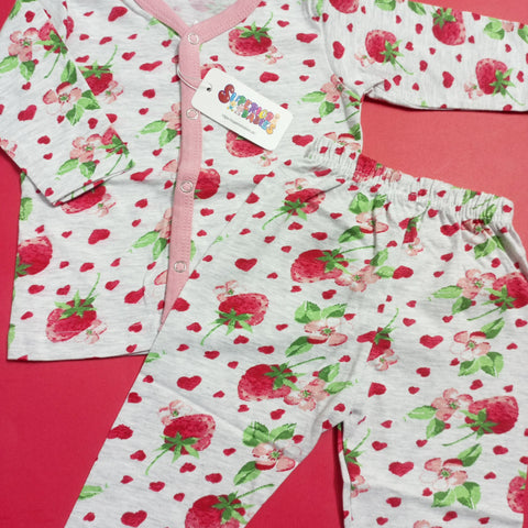 Summer Night Suit - Design 25 - Red Strawberry