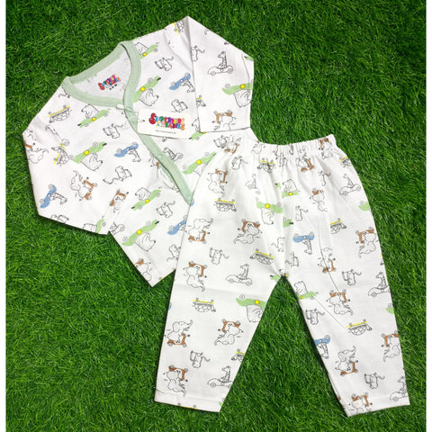 Summer Night Suit - 25 - Green Cartoon
