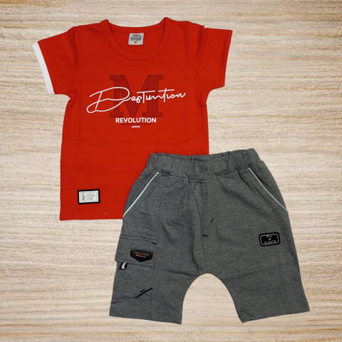 SB - T.Shirt & Short - Red - TS2408