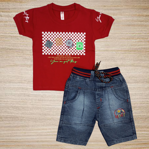 SB - T.Shirt & Short - Red - TS2427