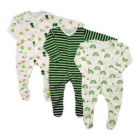 Winter - Pack of 3 Romper - Green Lining
