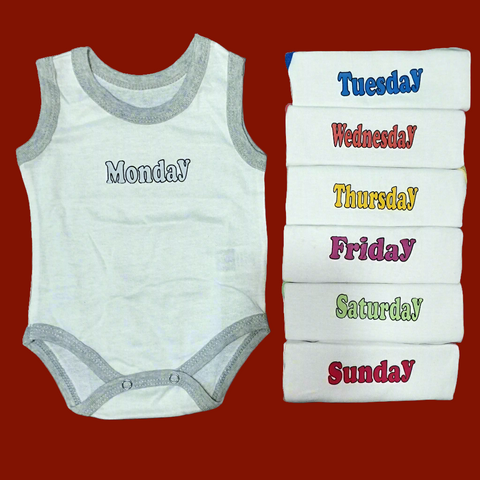 SB - Pack of 7 Sleeve Less Bodysuits - B2405