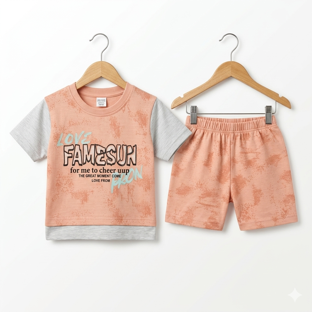 T-Shirt & Nicker - Peach