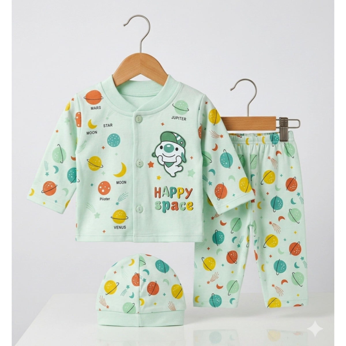 3-Piece Baby Shirt & Trouser - Green