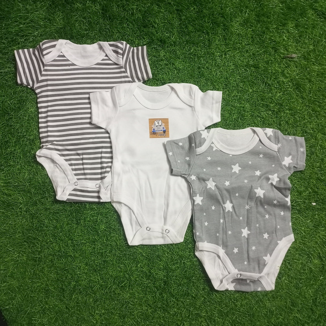 Pack of 3 Body Suits - MC - Gray Lining