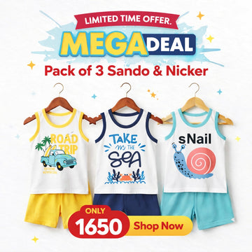 Pack of 3 - Cotton Jersey Sando & Short