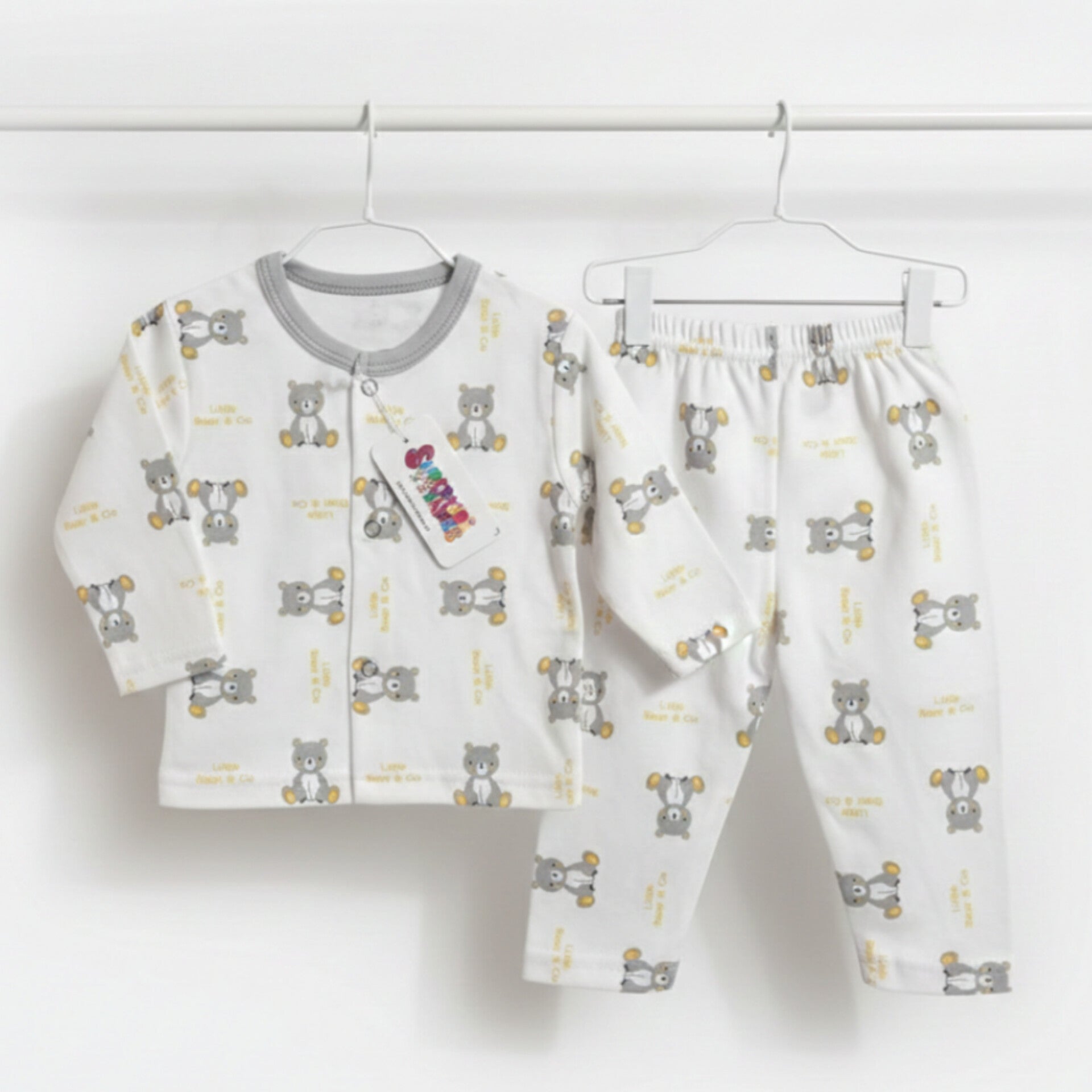 Premium Night Suits - Design 26 - Gray Bear