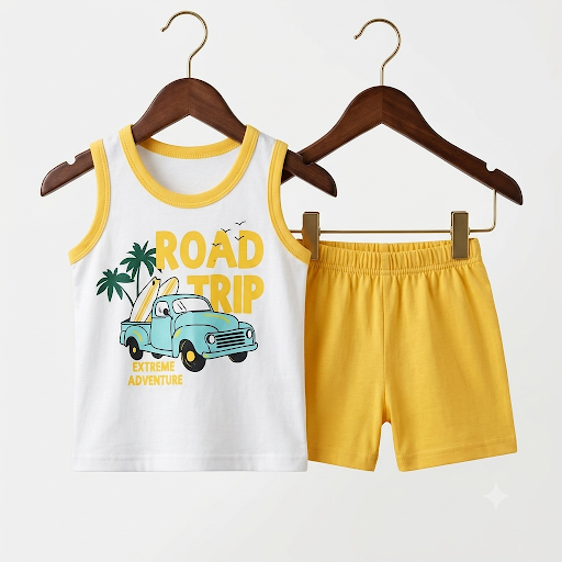 Pack of 3 - Cotton Jersey Sando & Short