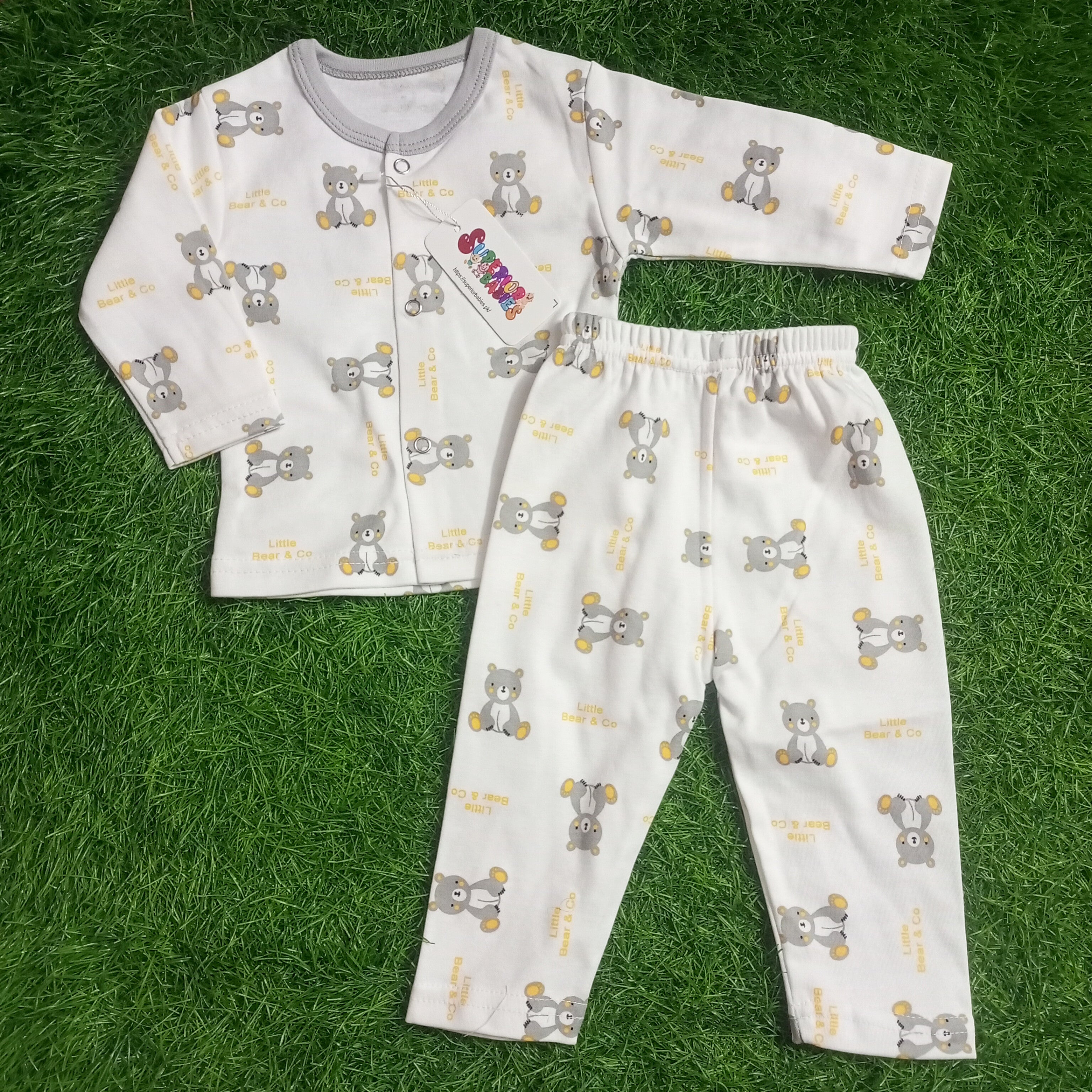 Premium Night Suits - Design 26 - Gray Bear