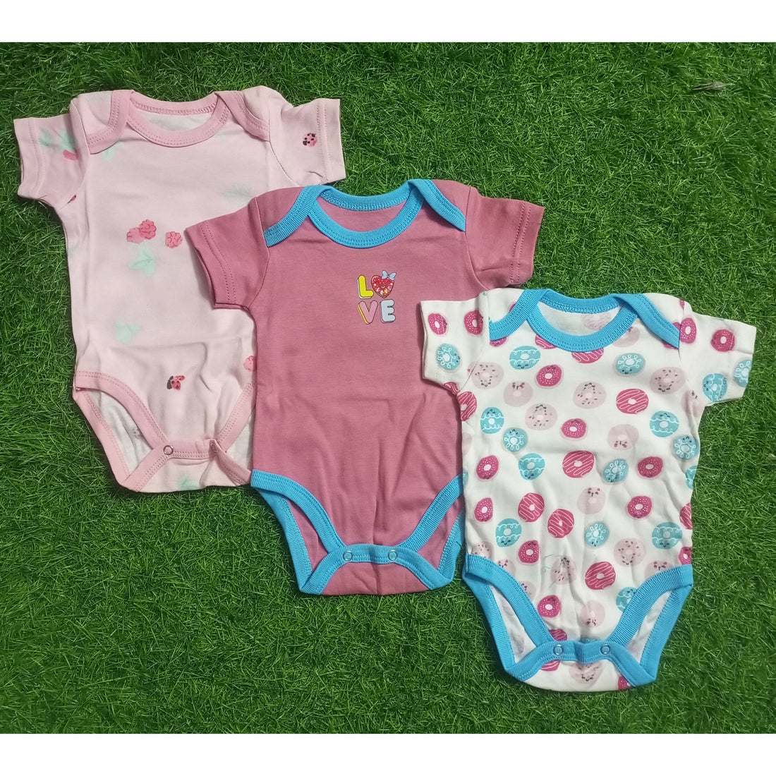 Pack of 3 Body Suits - MC - Pink Design