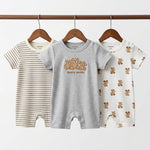 Short Leg Rompers - Gray - Bears