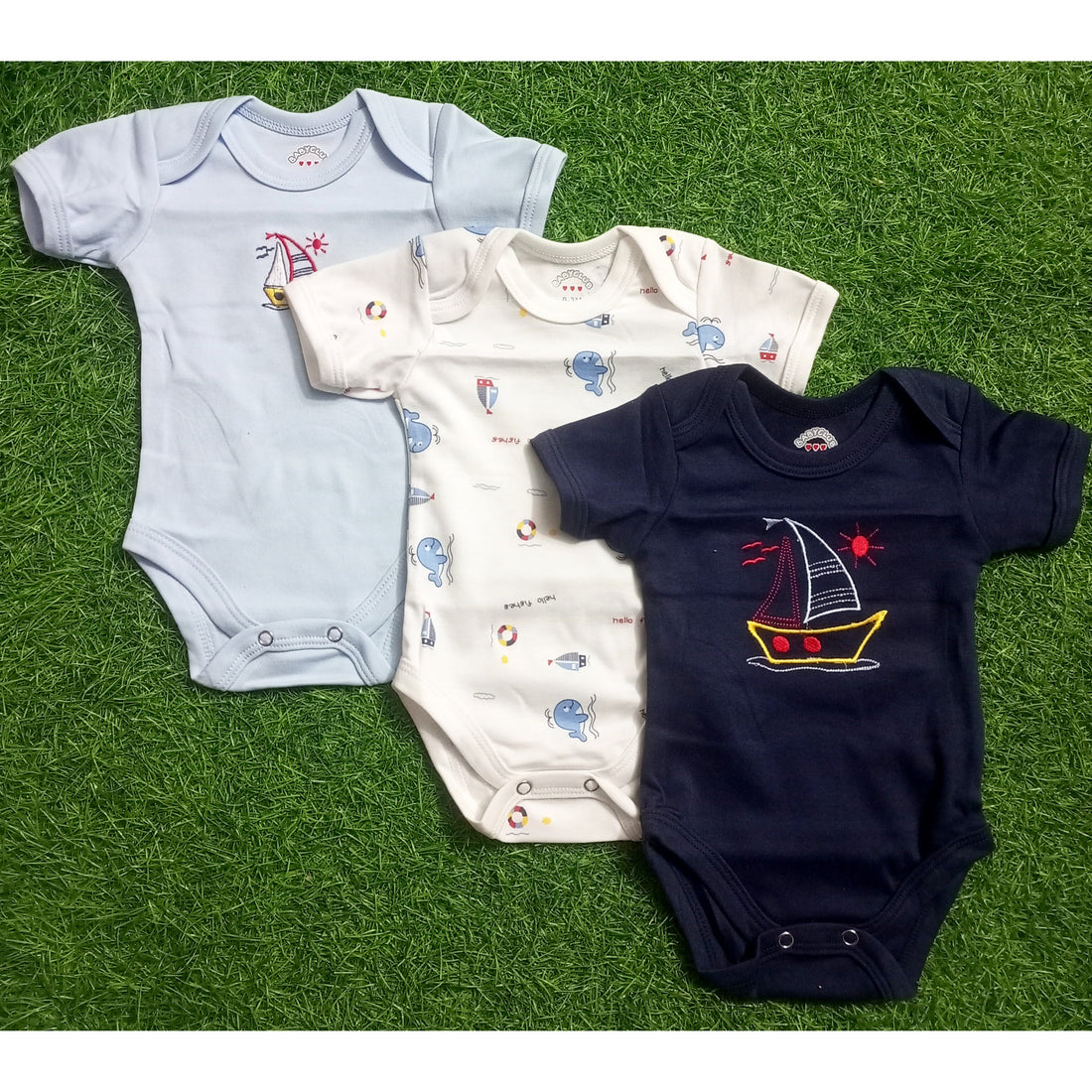 3-Piece Bodysuit - Blue Ships