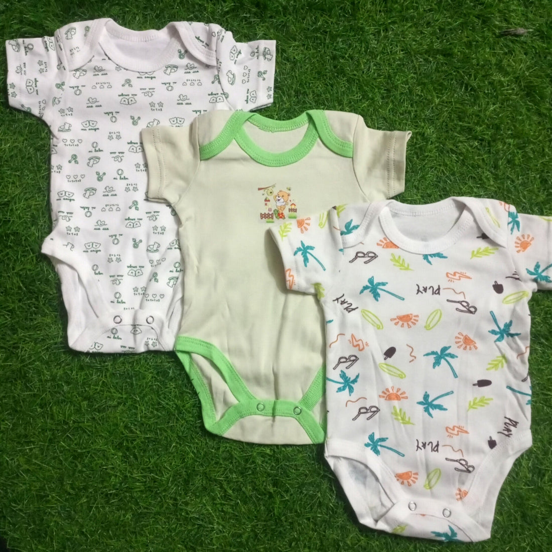 Pack of 3 Body Suits - MC - Green Design