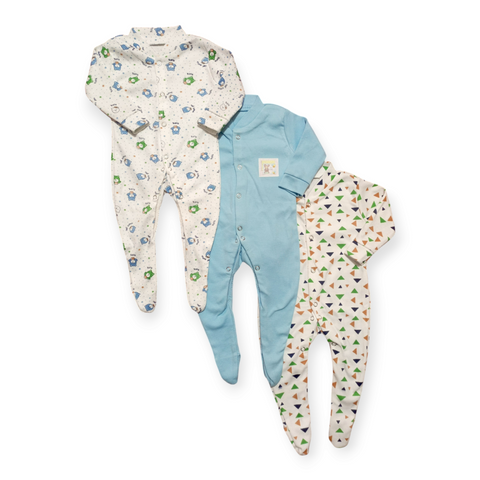 Pack of 3 Sleep Suits - Blue