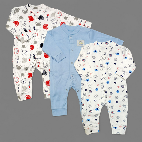 SB - Pack of 3 Sleep Suits - Blue Bears